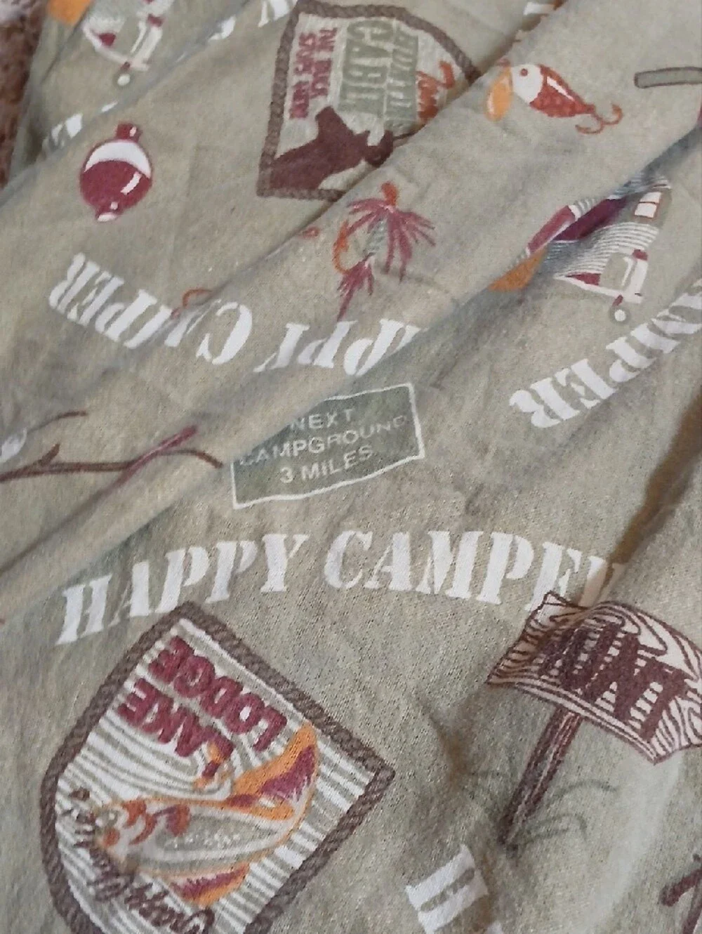 jcpenney Olive Green Happy Camper Camping Print Sheet
